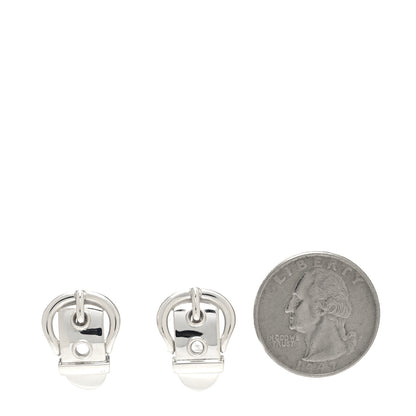 Hermes Sterling Silver Buckle Earrings 2 of 5