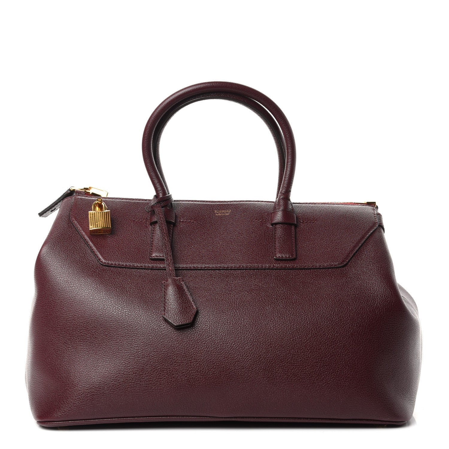 Tom Ford Grained Calfskin Satchel Burgundy 1 of 8