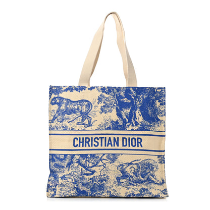 Christian Dior Straw Dioriviera Tote Blue 1 of 8