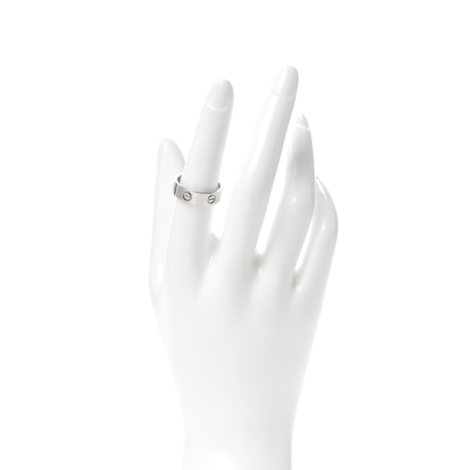 Cartier 18K White Gold 5.5mm LOVE Ring 55 7.25 2 of 4