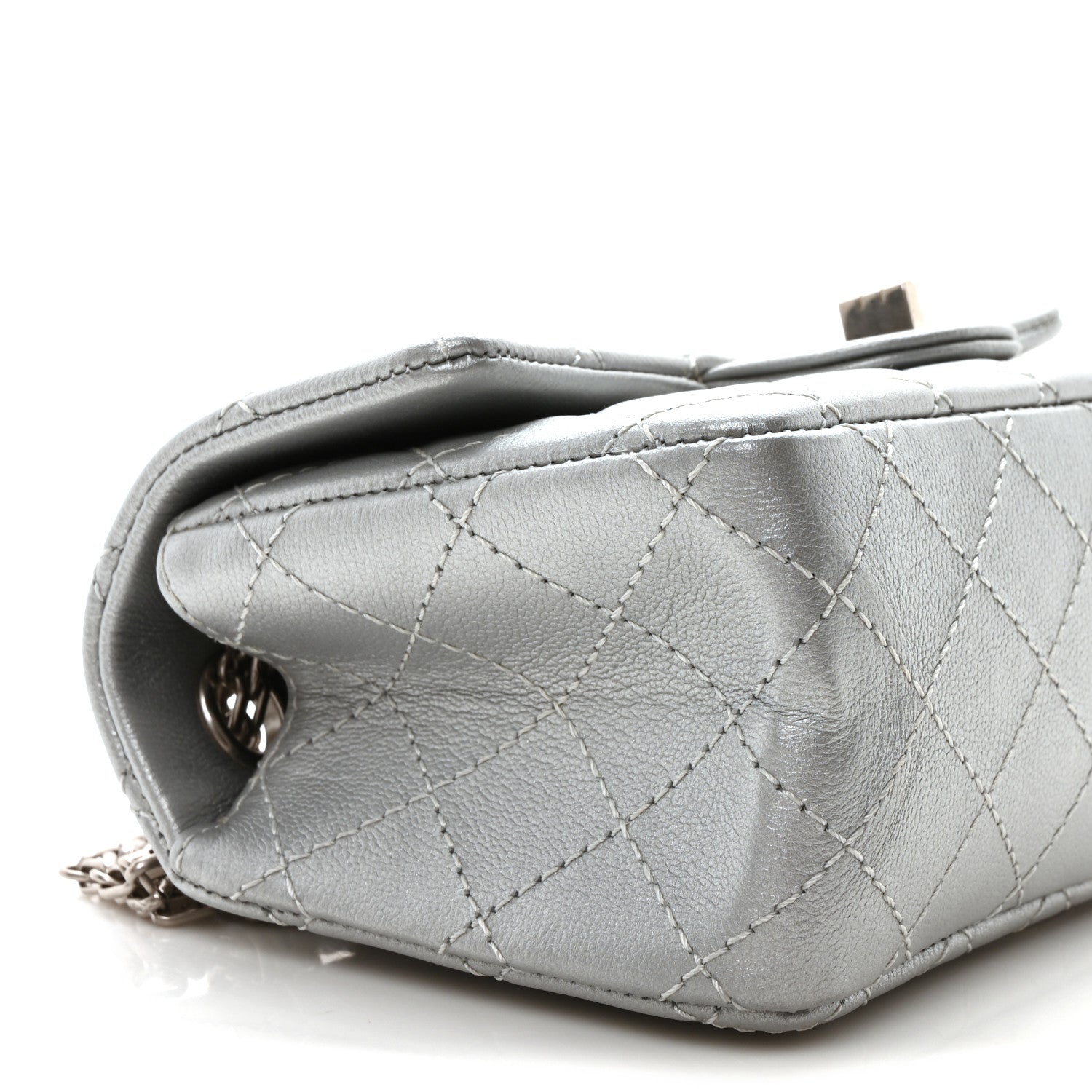 Chanel Metallic Grained Calfskin Quilted 2.55 Reissue Mini Flap Silver 9 of 10