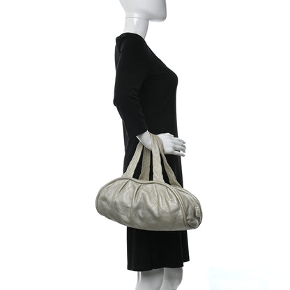 Chanel Metallic Deerskin Stitched Bowler Gold 2 of 12