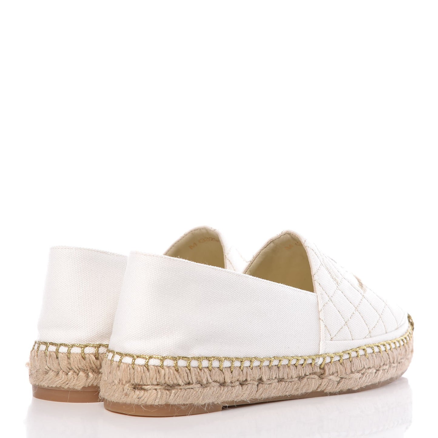 Fabric Biarritz CC Espadrilles 40 White Gold