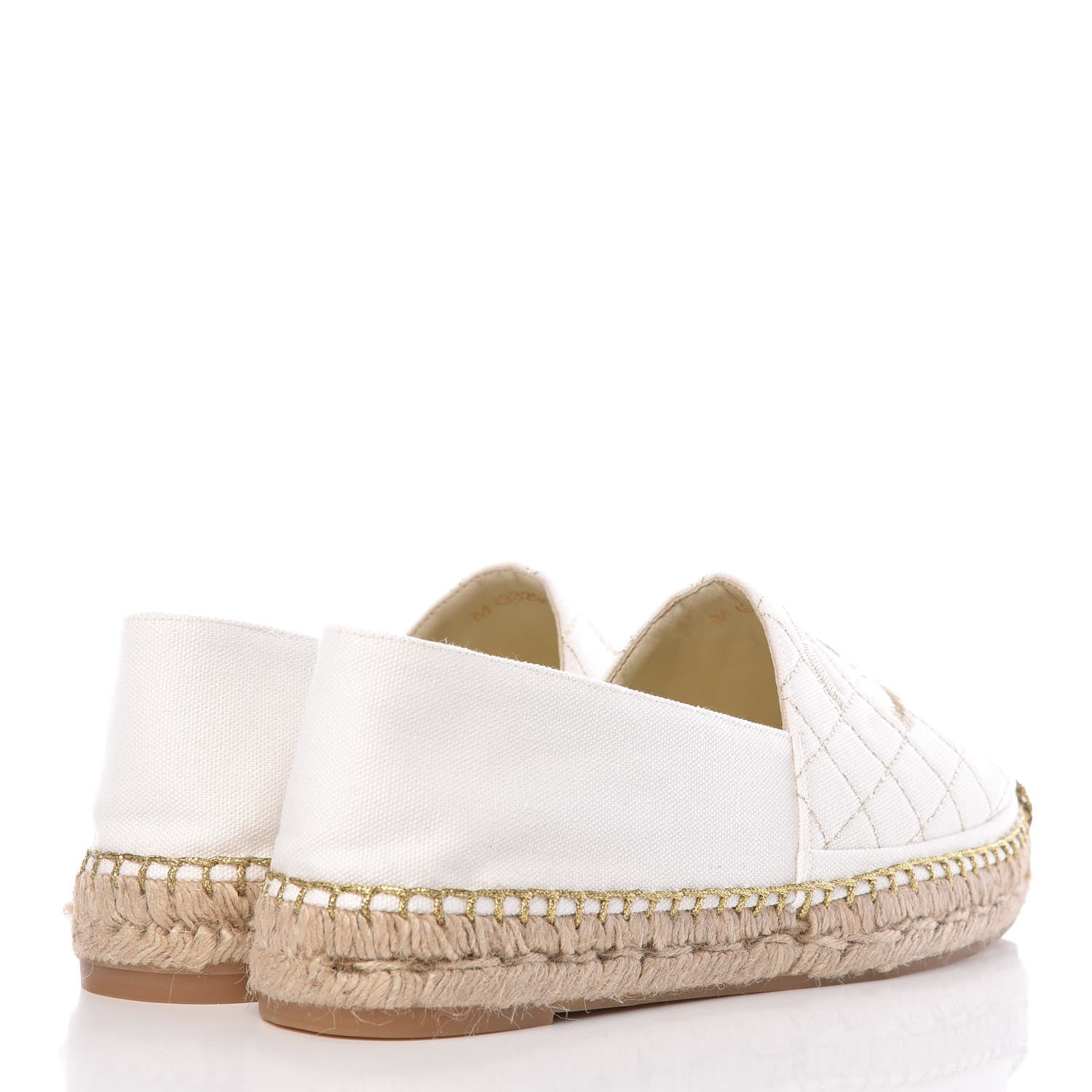 Chanel Fabric Biarritz CC Espadrilles 40 White Gold 4 of 10