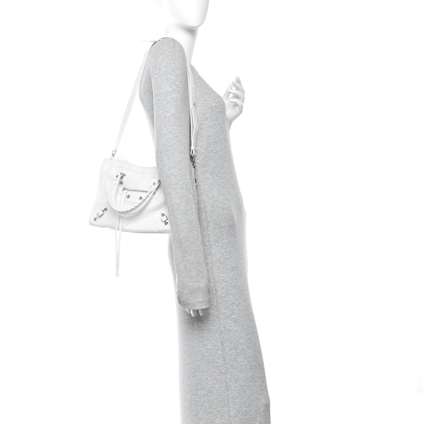 Agneau Arena Silver Hardware Small Le City Optic White