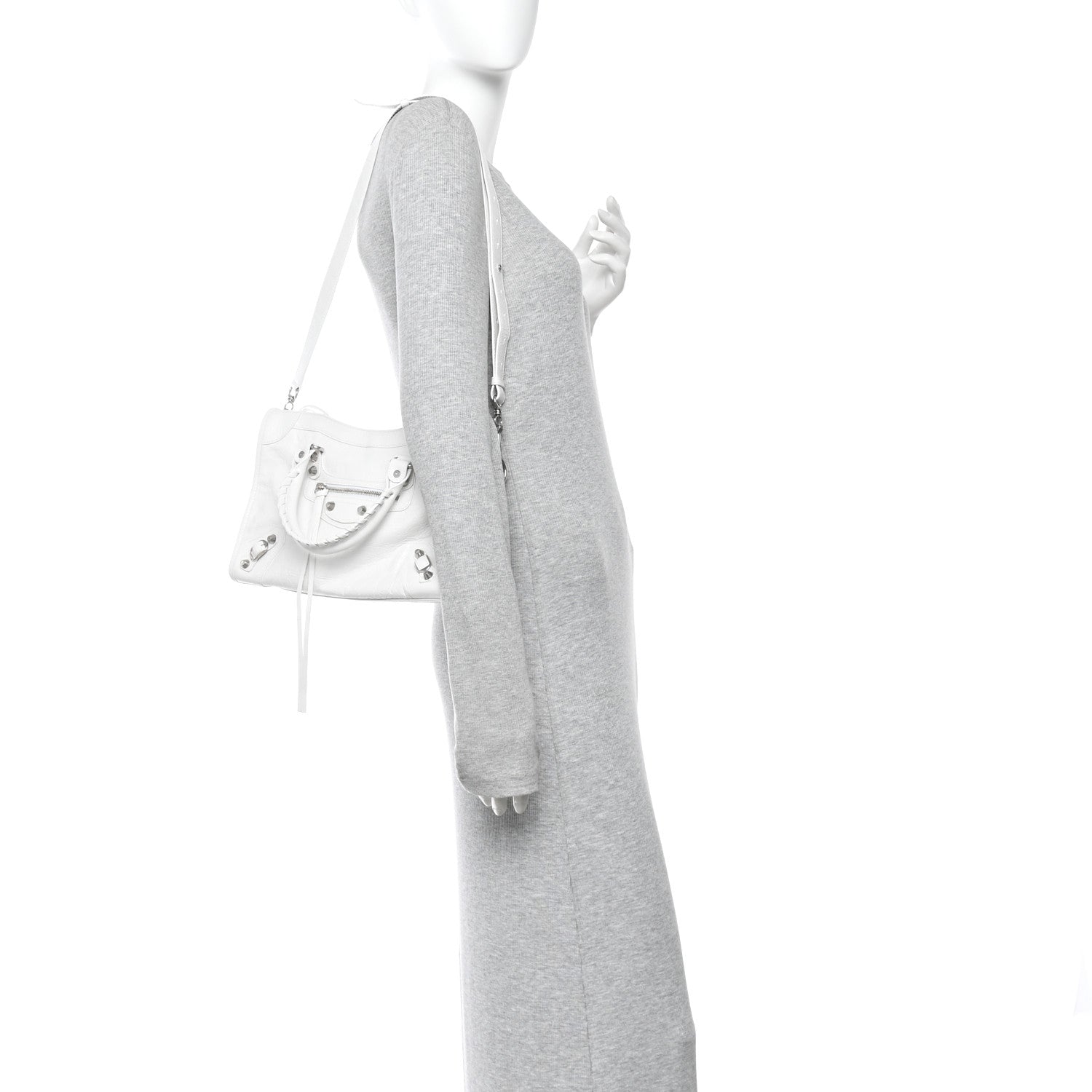 Balenciaga Agneau Arena Silver Hardware Small Le City Optic White 2 of 10