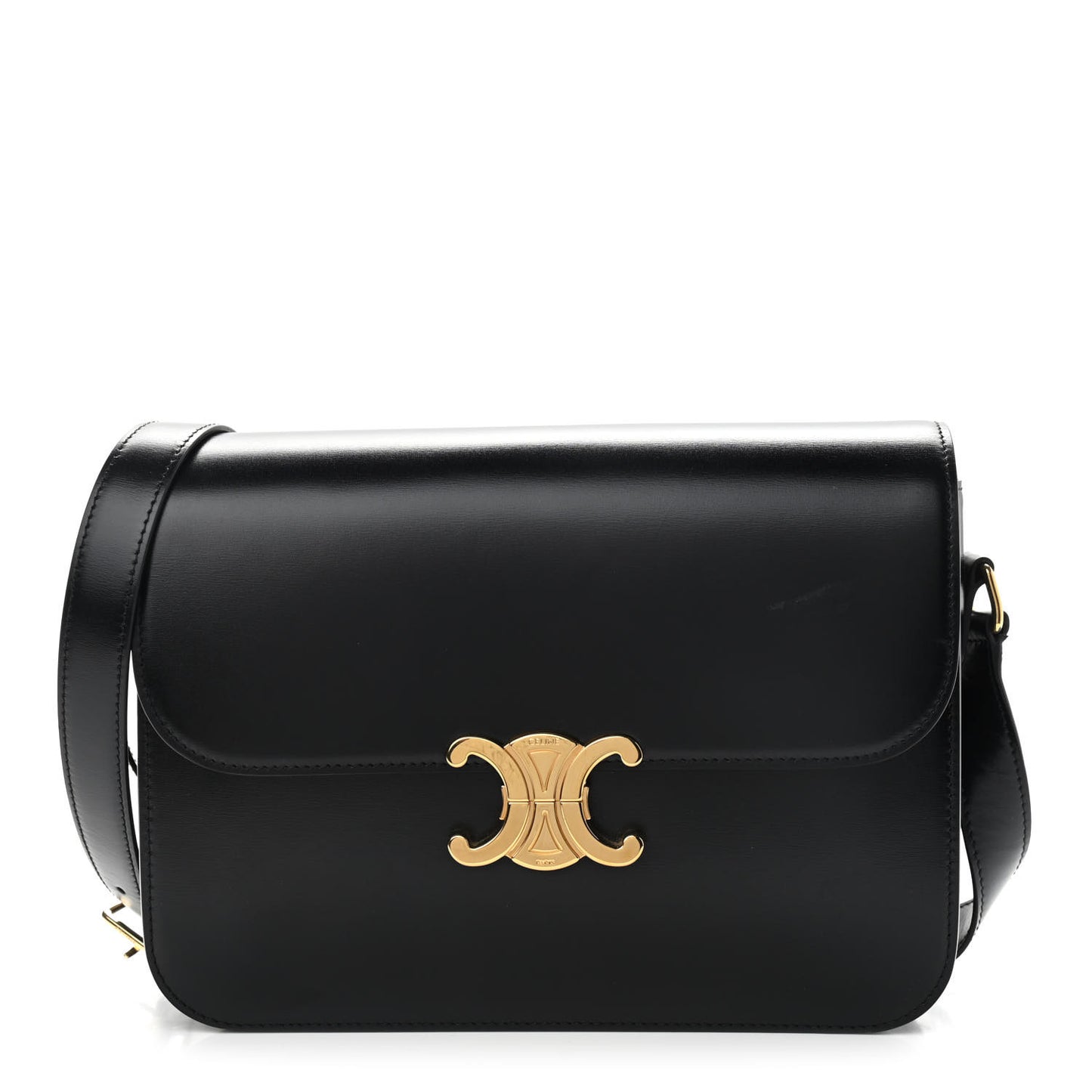Shiny Calfskin Large Triomphe Black