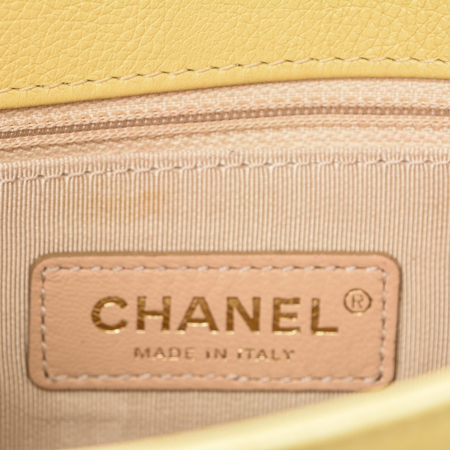 Chanel Grained Calfskin Quilted Small Label Click Flap Bag Yellow 6 of 7
