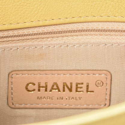 Chanel Grained Calfskin Quilted Small Label Click Flap Bag Yellow 6 of 7