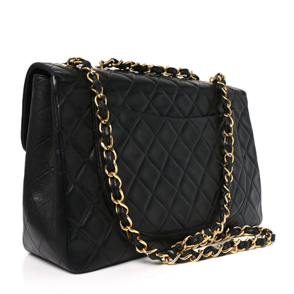 Chanel Lambskin Quilted XL Jumbo Single Flap Black 2 of 10