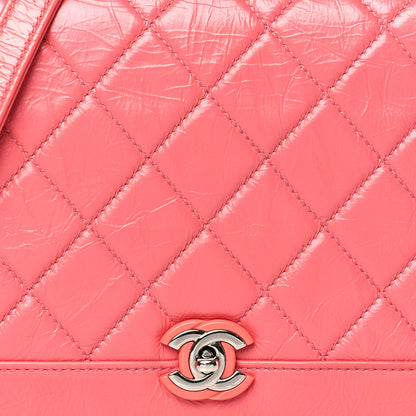 Chanel Crumpled Calfskin Quilted Bi Vintage Small Single Flap Pink 9 of 11