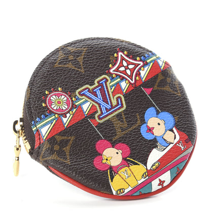 Louis Vuitton Monogram 2020 Christmas Animation Bumper Cars Round Coin Purse Coquelicot 3 of 5
