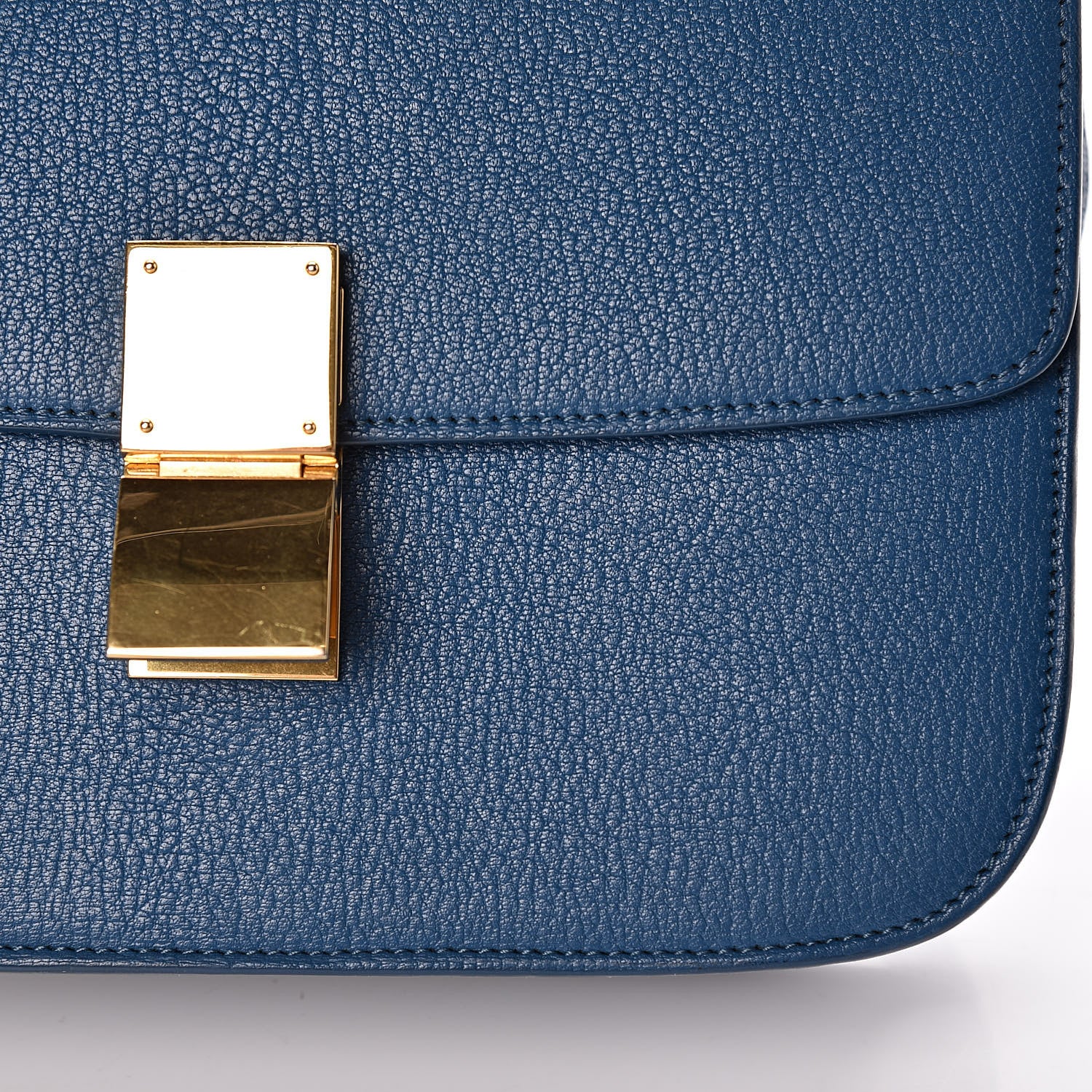 Celine Goatskin Medium Classic Box Flap Bag Deepsea 12 of 15