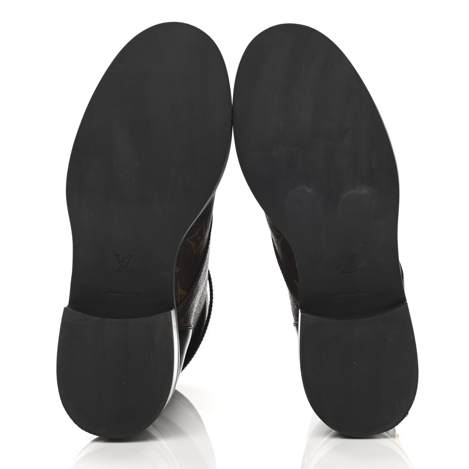 Louis Vuitton Calfskin Monogram Wonderland Flat Ranger Boots 37.5 Black 5 of 8