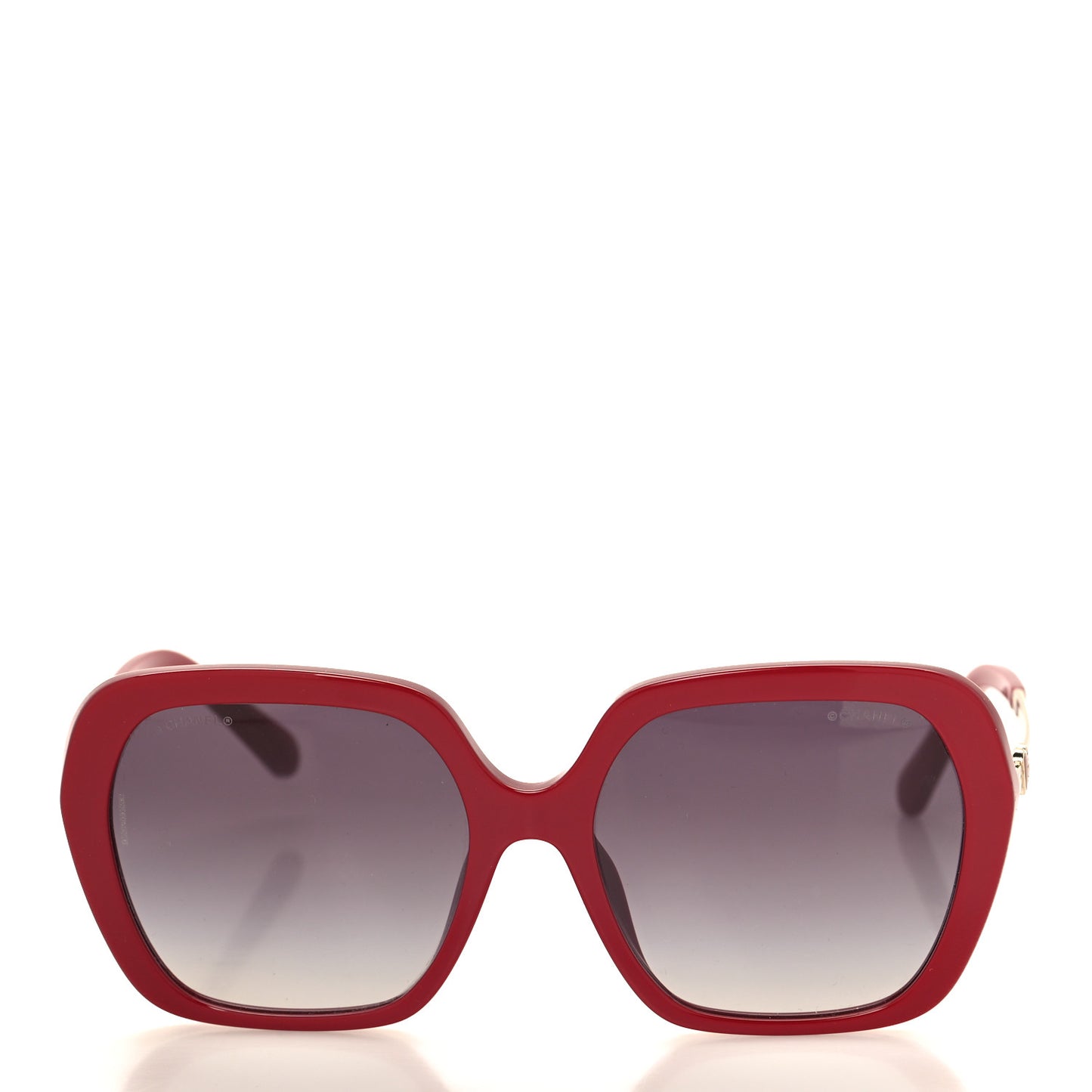 Acetate Polarized Square CC Heart Sunglasses 5521-A Red