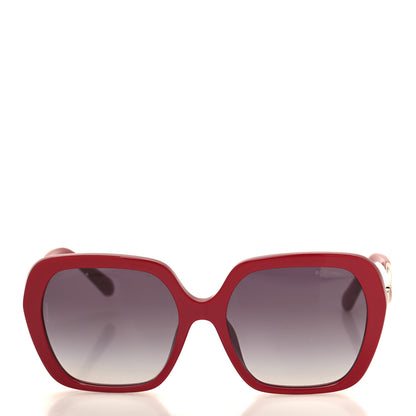 Chanel Acetate Polarized Square CC Heart Sunglasses 5521-A Red 2 of 7