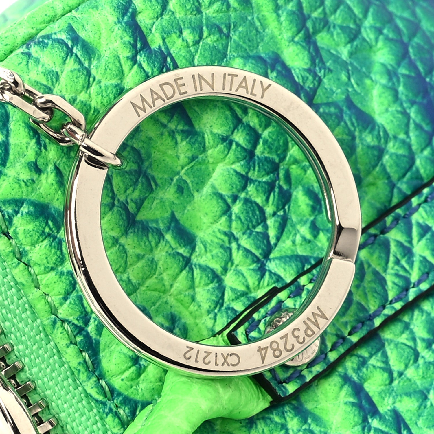 Louis Vuitton Taurillon Illusion Mini Keepall Earphones Pouch Bleu Vert 5 of 5