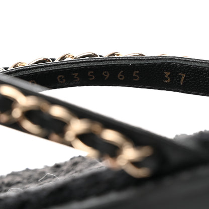 Chanel Lambskin CC Chain Thong Sandals 37 Black 7 of 8