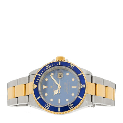 Rolex Stainless Steel 18K Yellow Gold 40mm Submariner Date Watch Royal Blue 16613 2 of 4