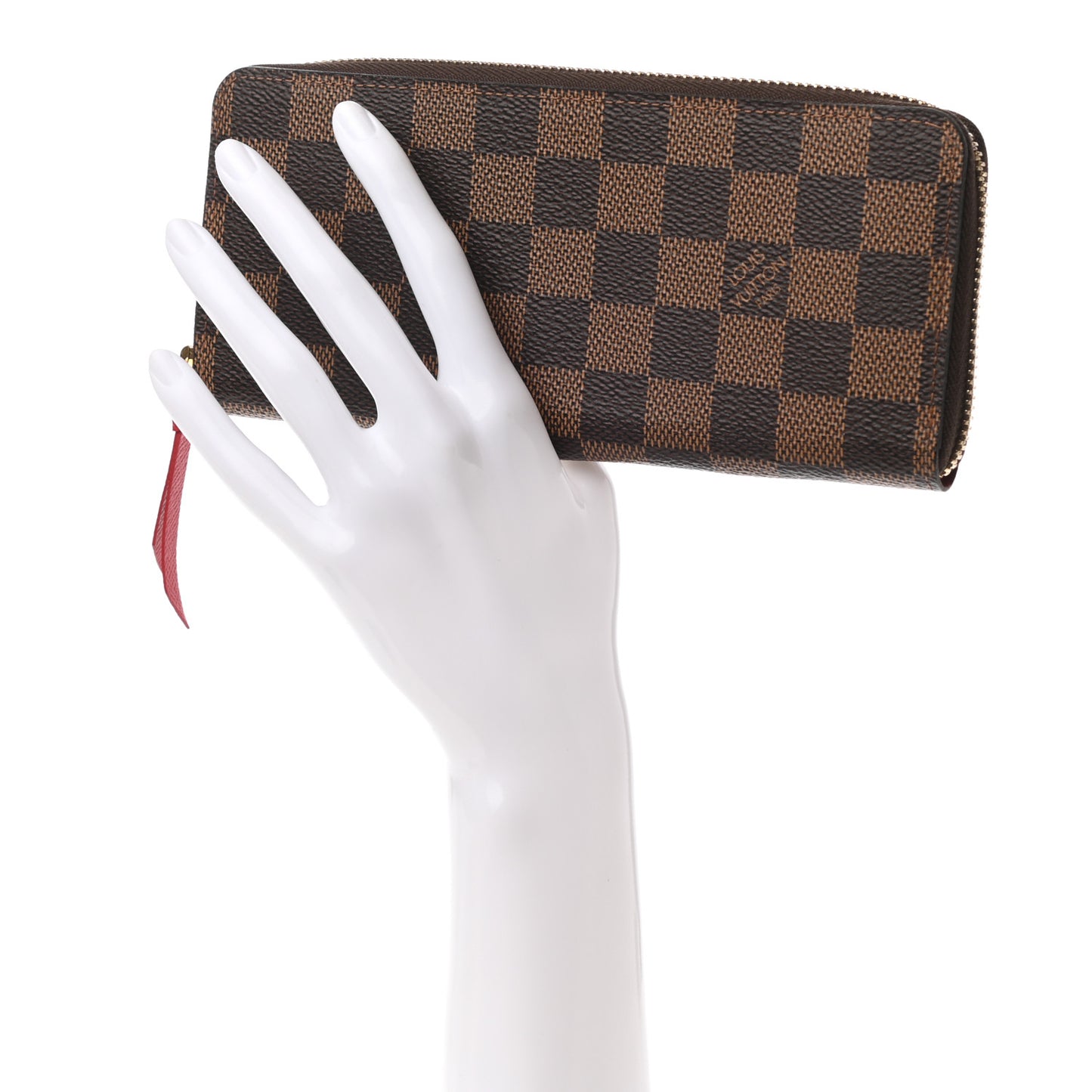 Damier Ebene Clemence Wallet Cherry