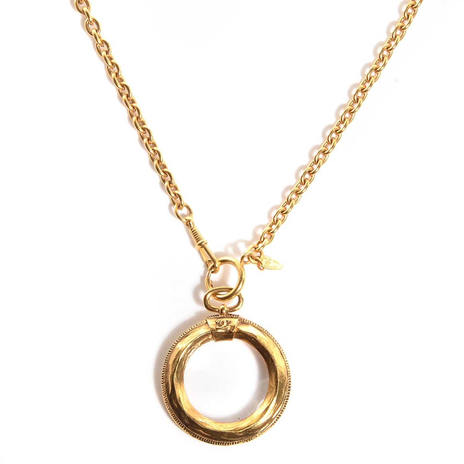 Chanel Loupe Magnifying Glass Necklace Gold 1 of 4