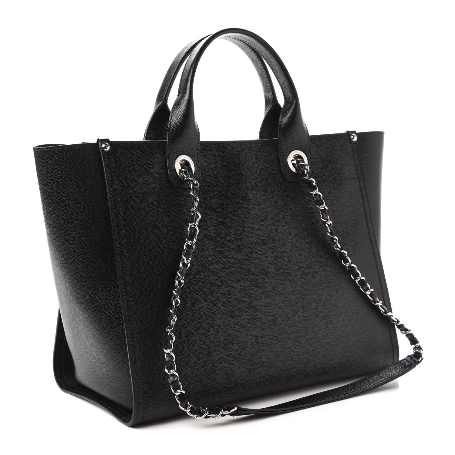 Chanel Caviar Small Studded Deauville Tote Black 3 of 9