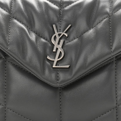 Saint Laurent Lambskin Quilted Toy Loulou Puffer Monogram Chain Satchel Storm 9 of 12