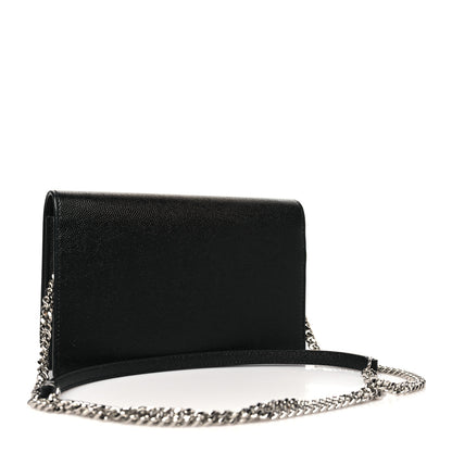 Saint Laurent Grain De Poudre Classic Monogram Kate Tassel Chain Wallet Black 3 of 9