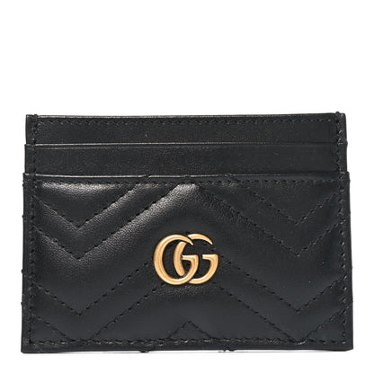 Gucci Calfskin Matelasse GG Marmont Card Holder Black 1 of 7