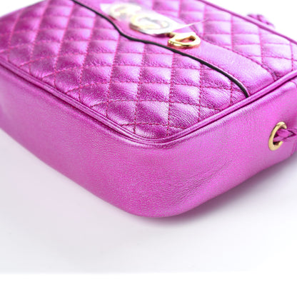 Gucci Laminated Nappa Trapuntata Mini Zumi Shoulder Bag Fuxia 6 of 9