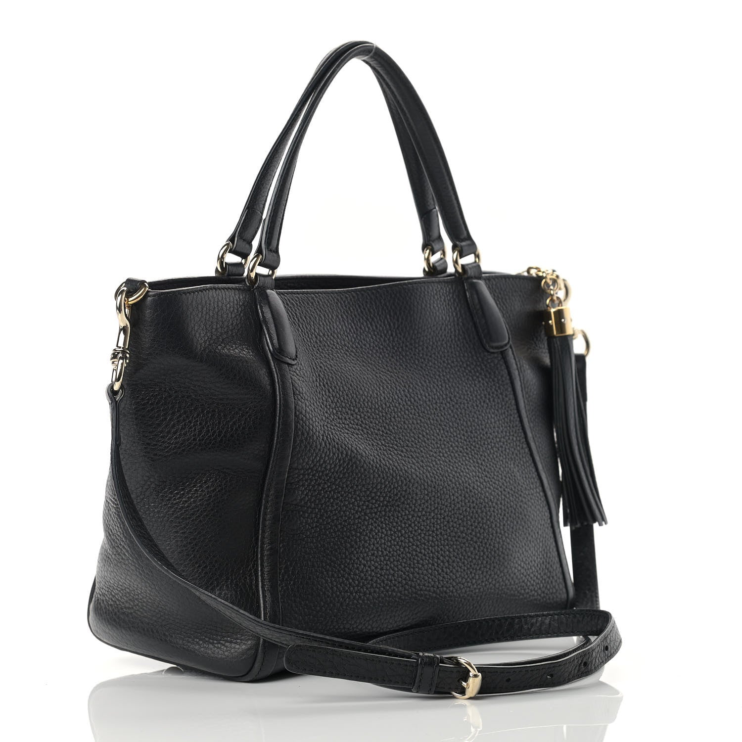 Gucci Pebbled Calfskin Small Soho Top Handle Bag Black 2 of 14