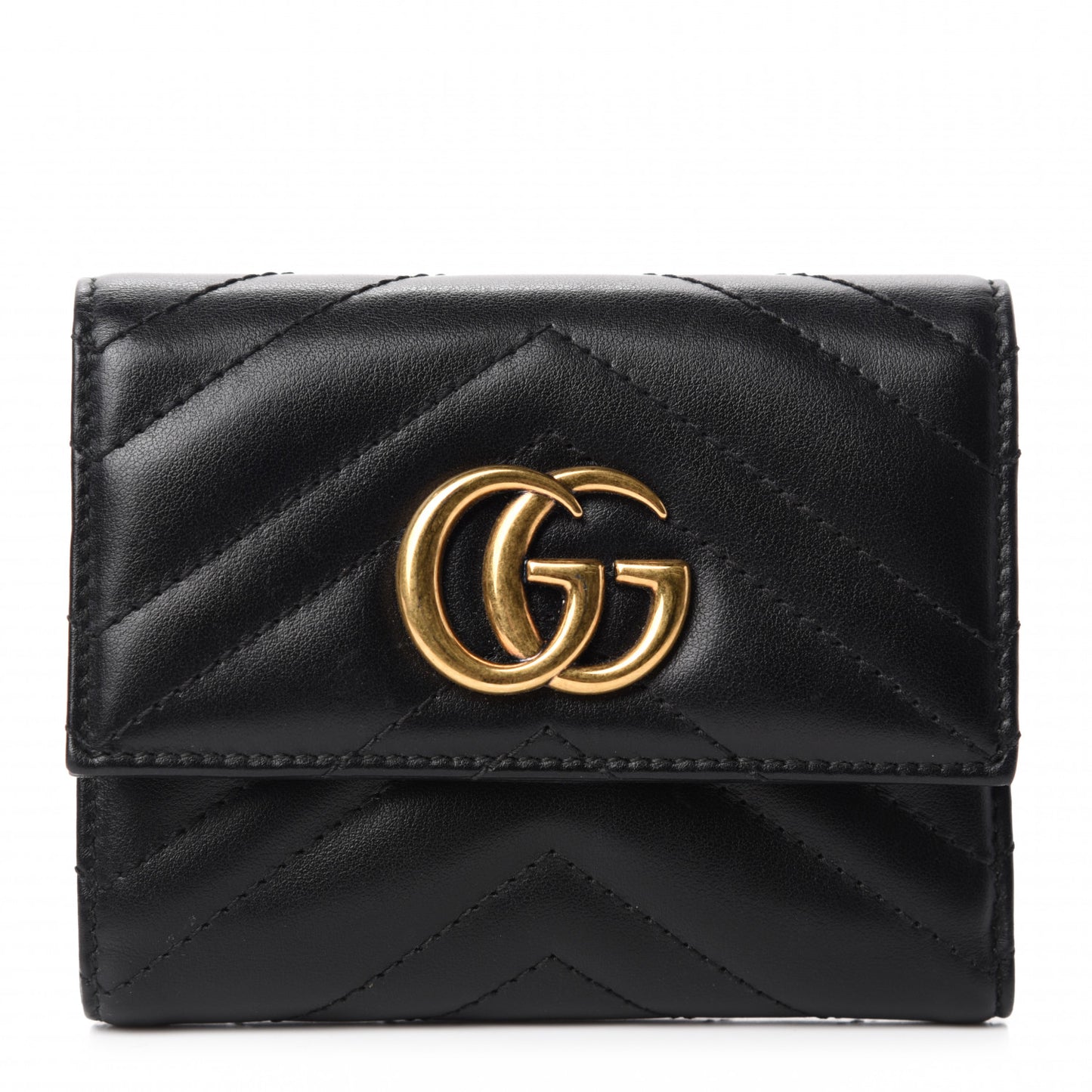 Calfskin Matelasse GG Marmont Wallet Black