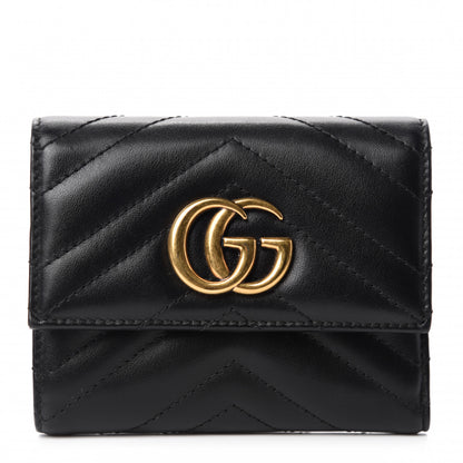 Gucci Calfskin Matelasse GG Marmont Wallet Black 1 of 7
