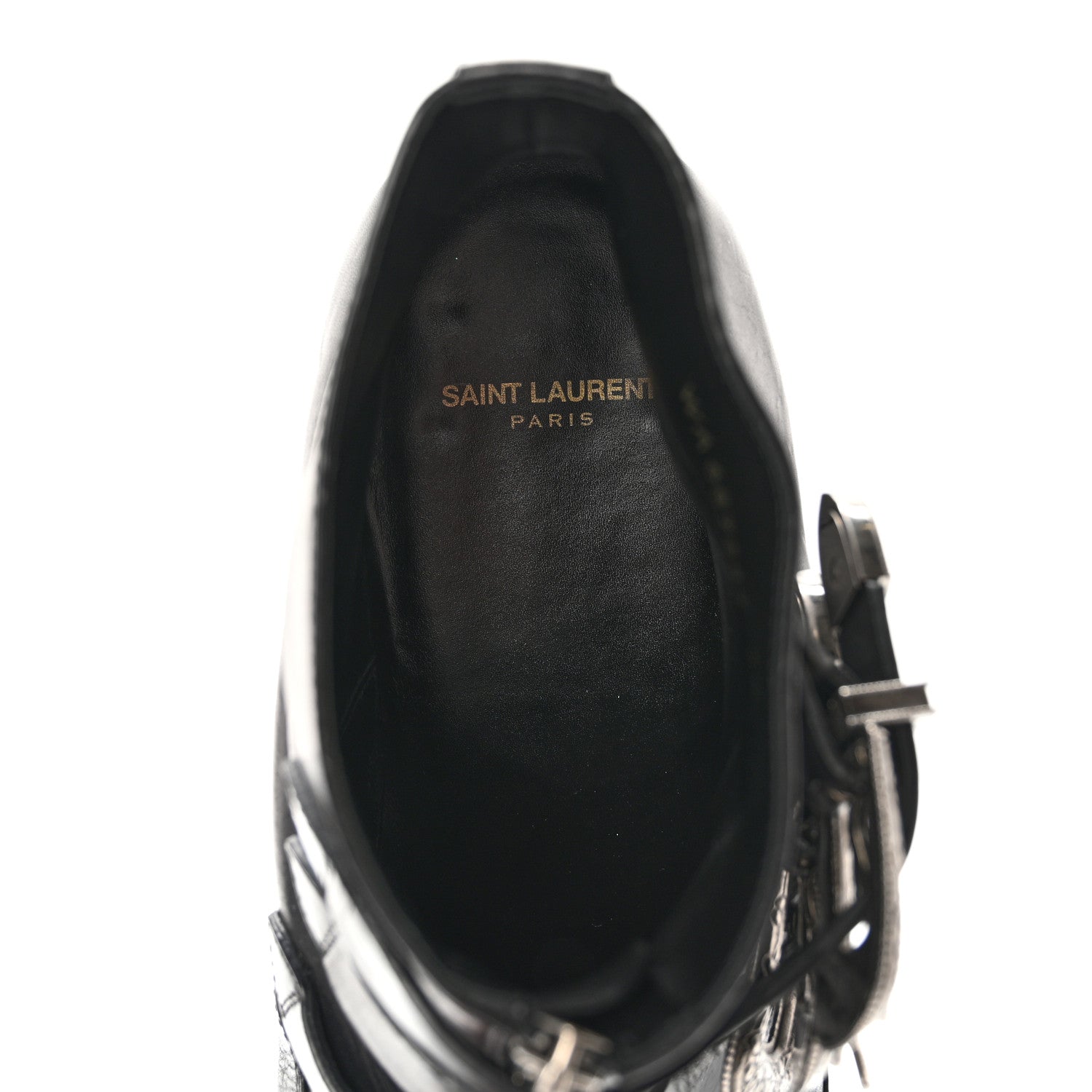 Saint Laurent Calfskin Mens Stan Buckle Ankle Boots 46 Black 7 of 13