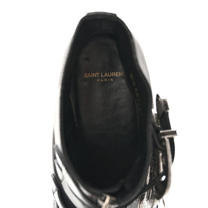 Saint Laurent Calfskin Mens Stan Buckle Ankle Boots 46 Black 7 of 13