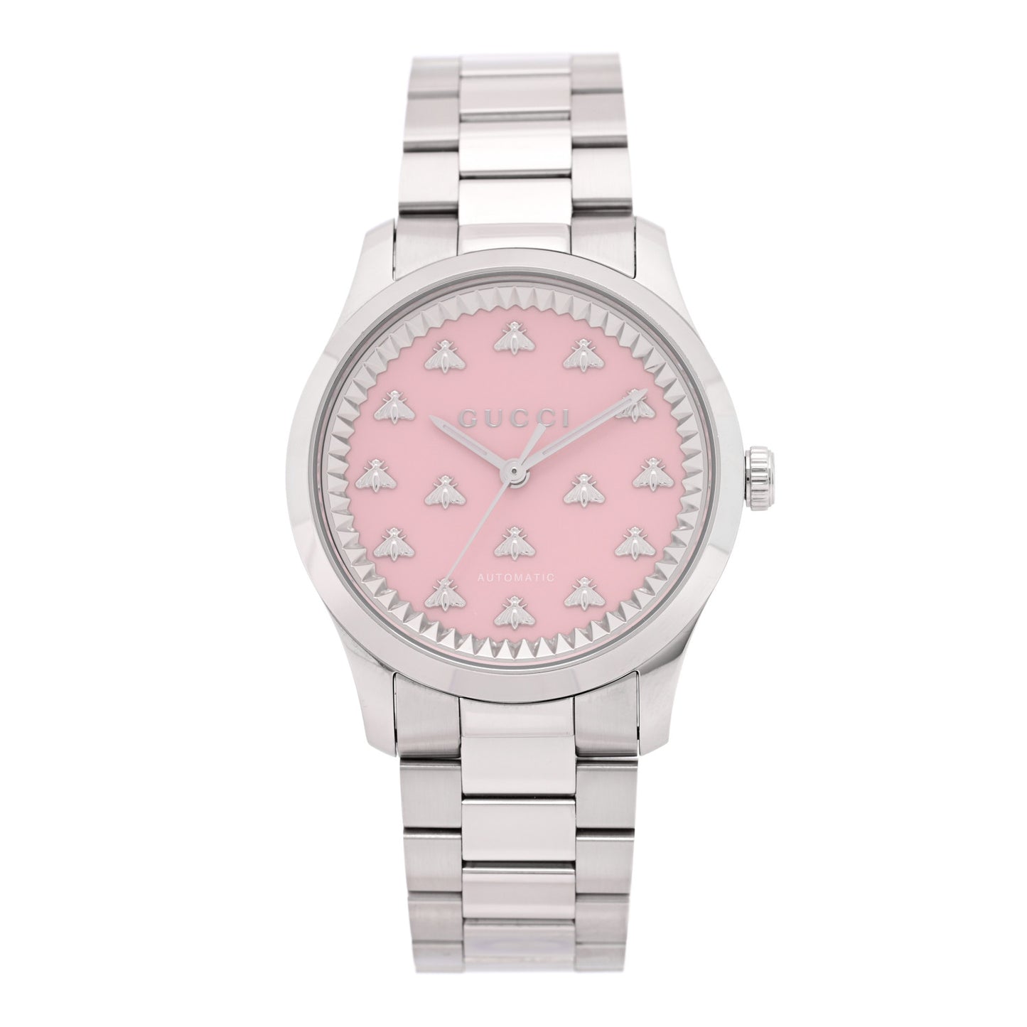 Stainless Steel 38mm G-Timeless Bee Automatic Watch Pink