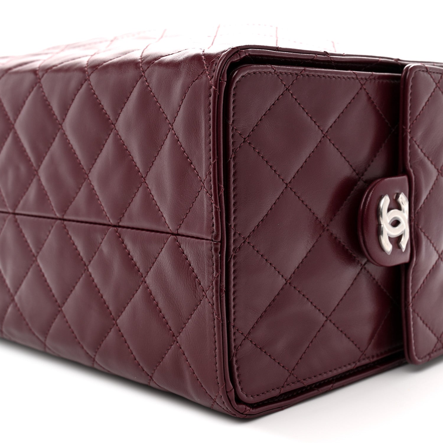 Chanel Shiny Crumpled Calfskin Quilted Medium Chanel 25 Handbag Dark Burgundy 11 of 11