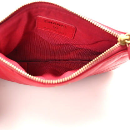 Chanel Caviar Chevron Quilted Small Ancient Greek Charms Cosmetic Case Red 5 of 11
