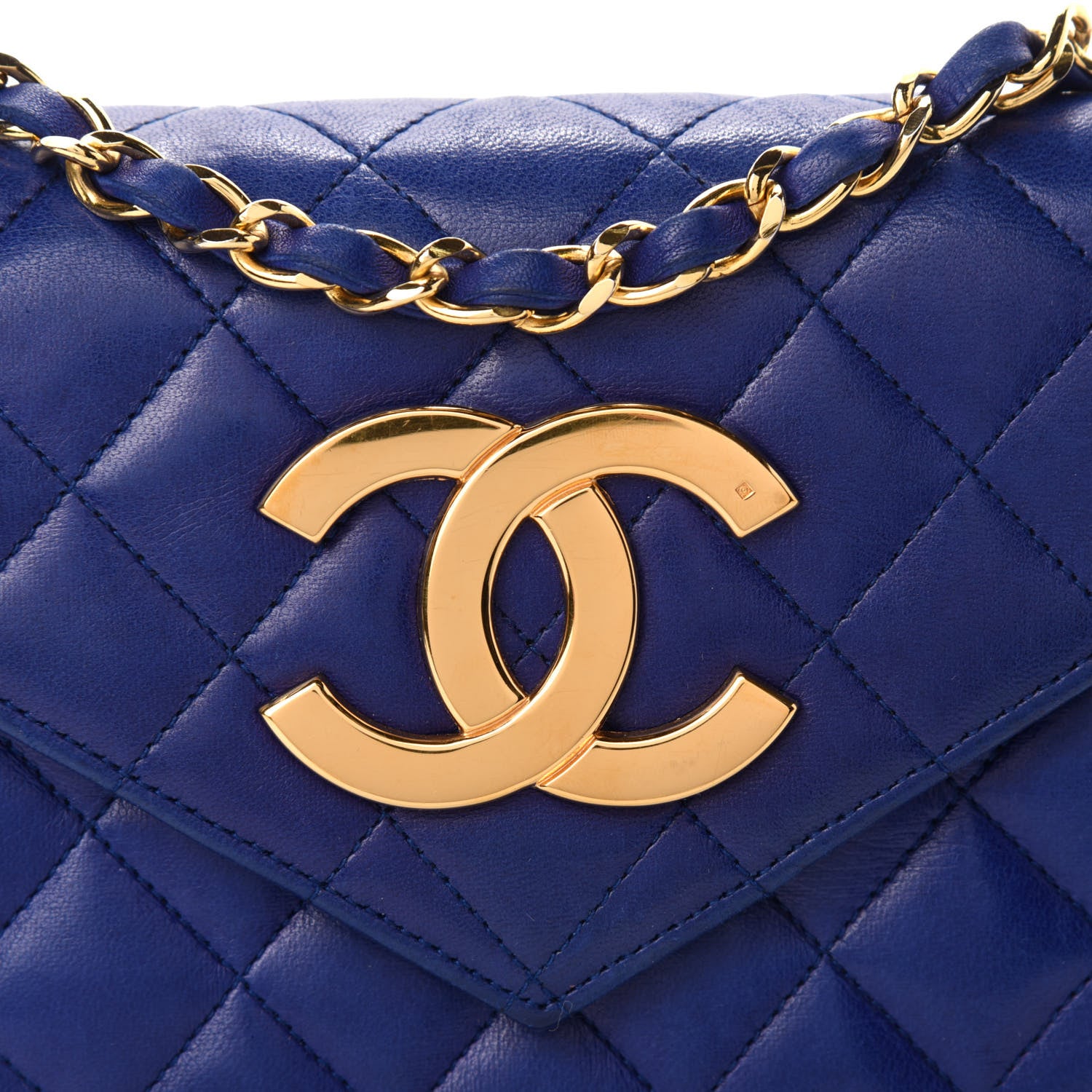 Chanel Lambskin Quilted Small Single Flap Blue 11 of 12