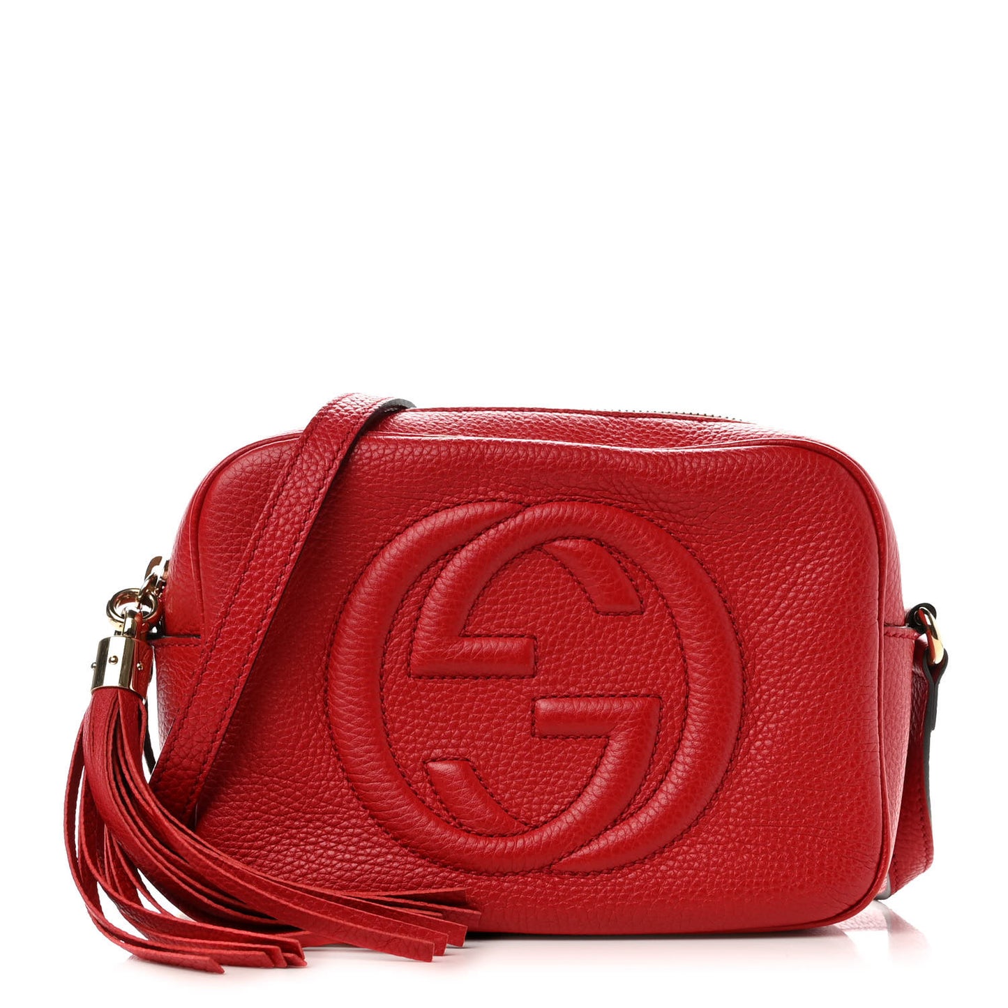 Pebbled Calfskin Small Soho Disco Bag Tabasco Red