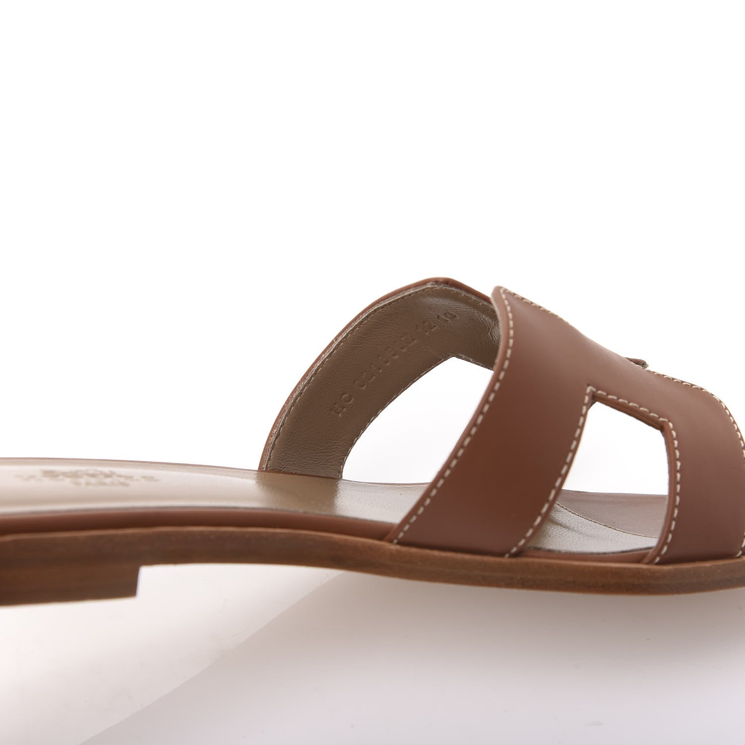 Hermes Box Calfskin Oran Sandals 38 Gold 8 of 9