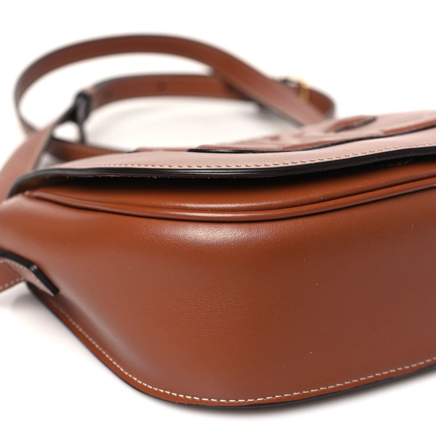 Smooth Calfskin Cuir Triomphe Folco Crossbody Bag Tan