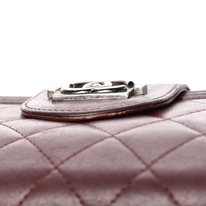 Chanel Lambskin Quilted Boy Zipped Pocket Wallet Burgundy 11 of 13