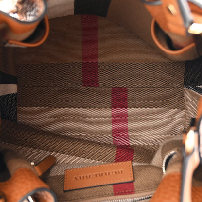 Burberry Grainy Calfskin House Check Small Maidstone Saddle Brown 5 of 10