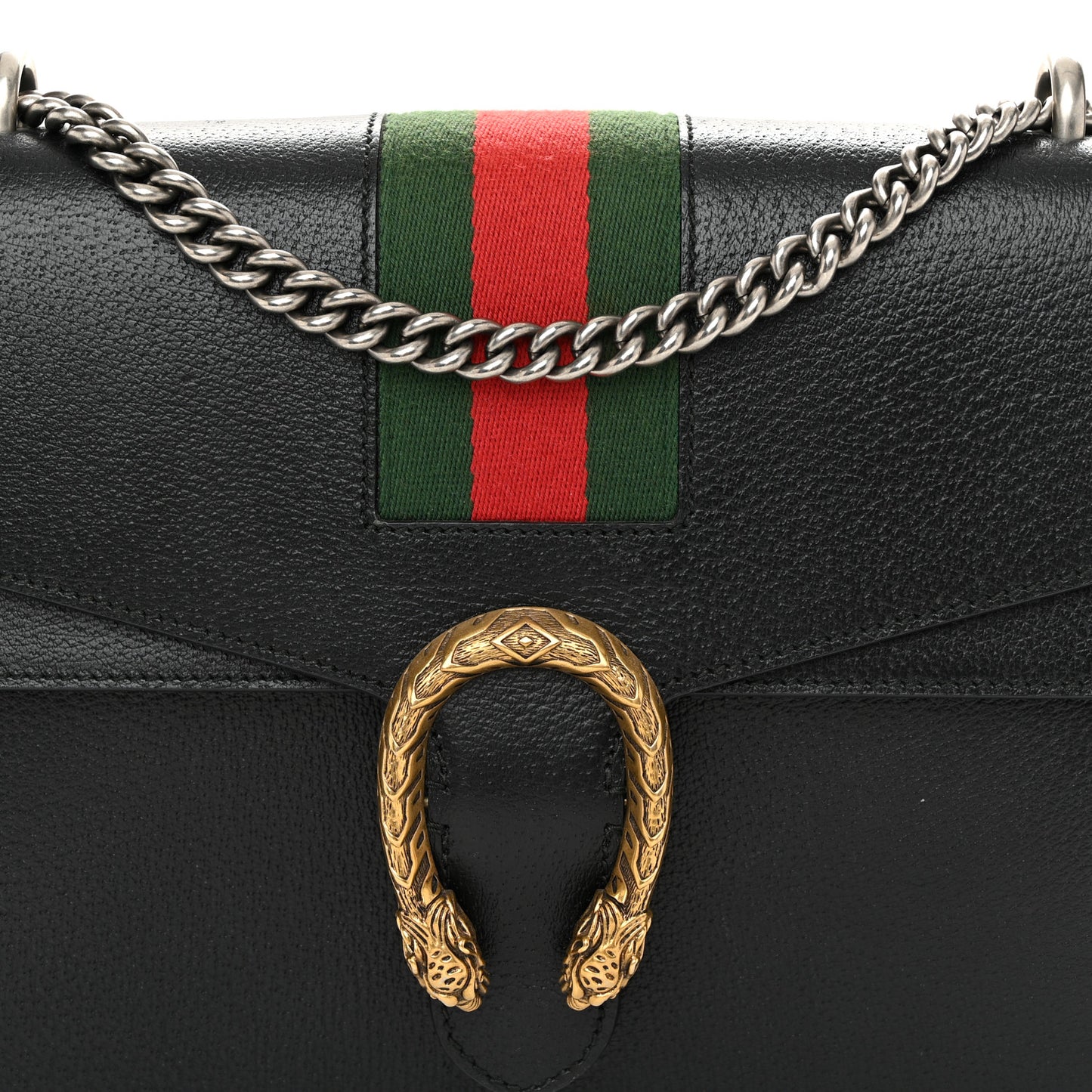 Calfskin Web Medium Dionysus Shoulder Bag Black