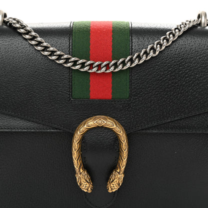Gucci Calfskin Web Medium Dionysus Shoulder Bag Black 8 of 13