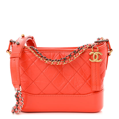 Chanel Aged Calfskin Quilted Small Gabrielle Hobo Red 1 of 10