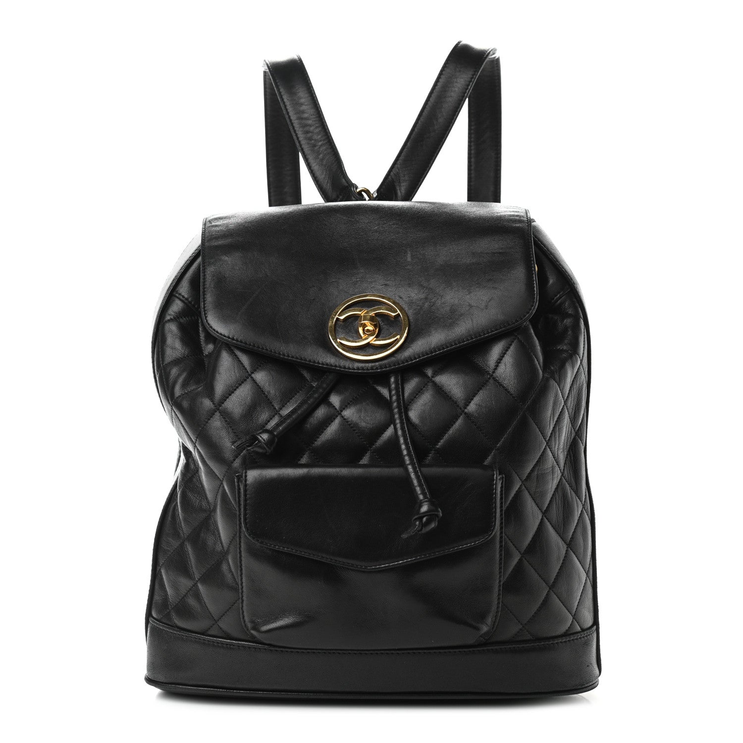 Chanel Lambskin Quilted CC Backpack Black 2 of 11