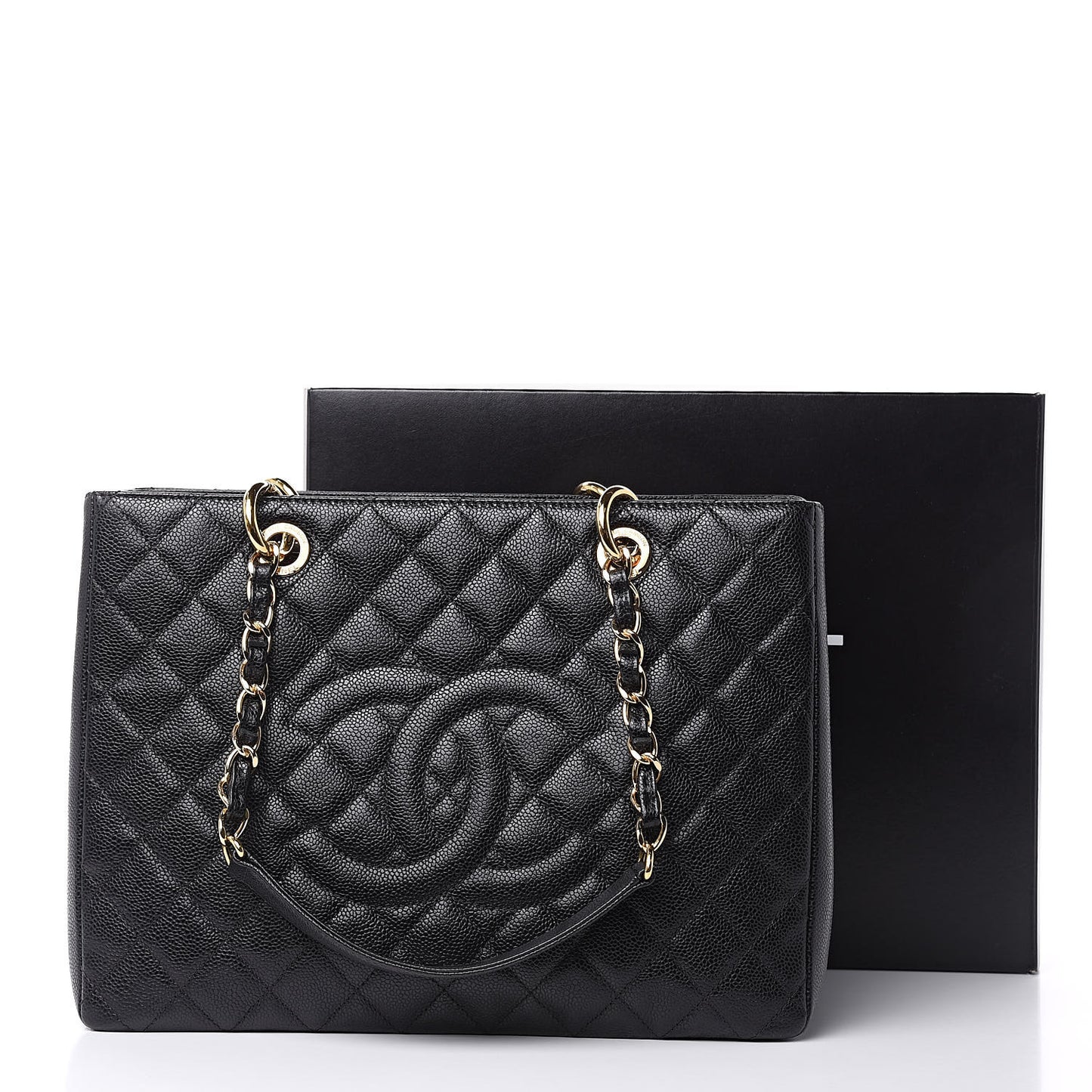 Caviar Quilted Grand Shopping Tote GST Black