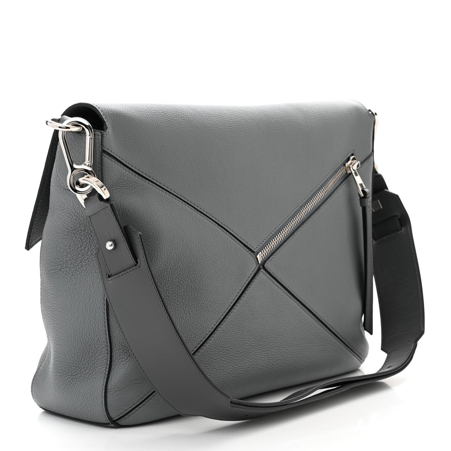 Calfskin Puzzle Messenger Bag Gunmetal
